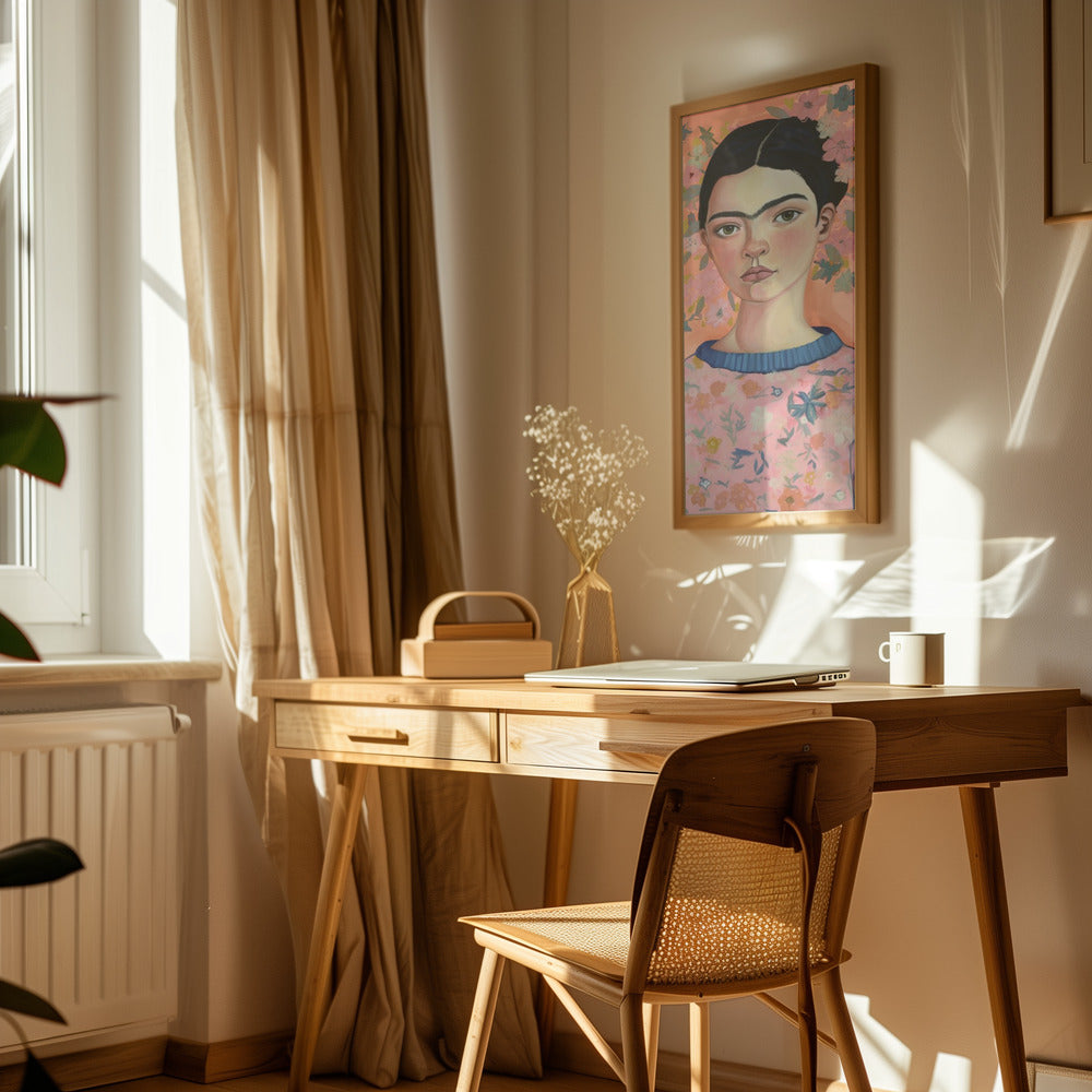 Young Frida (Peach) Poster och Canvastavla