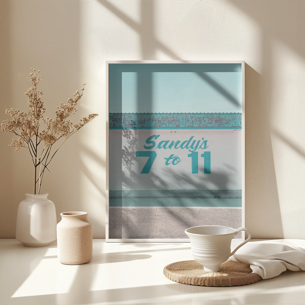Sandy's 7 to 11 in Marfa, Texas Poster och Canvastavla
