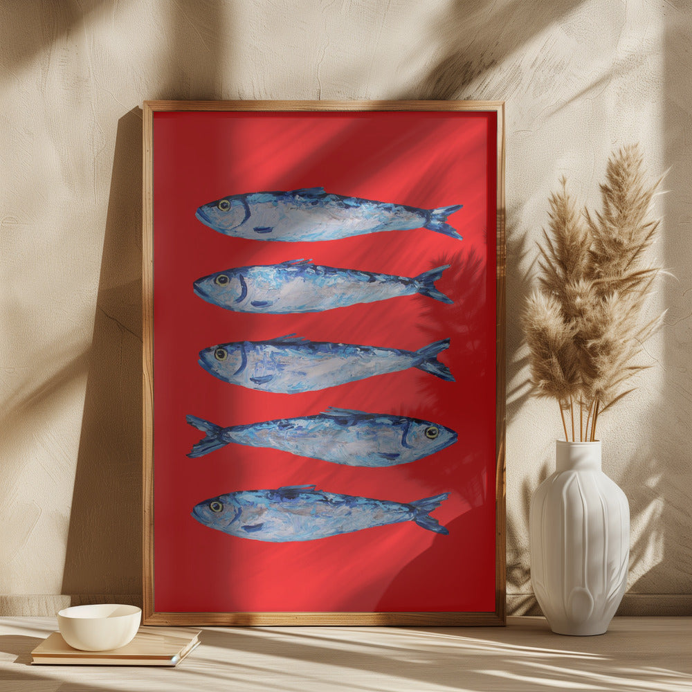 Sardines Berry Red Poster och Canvastavla