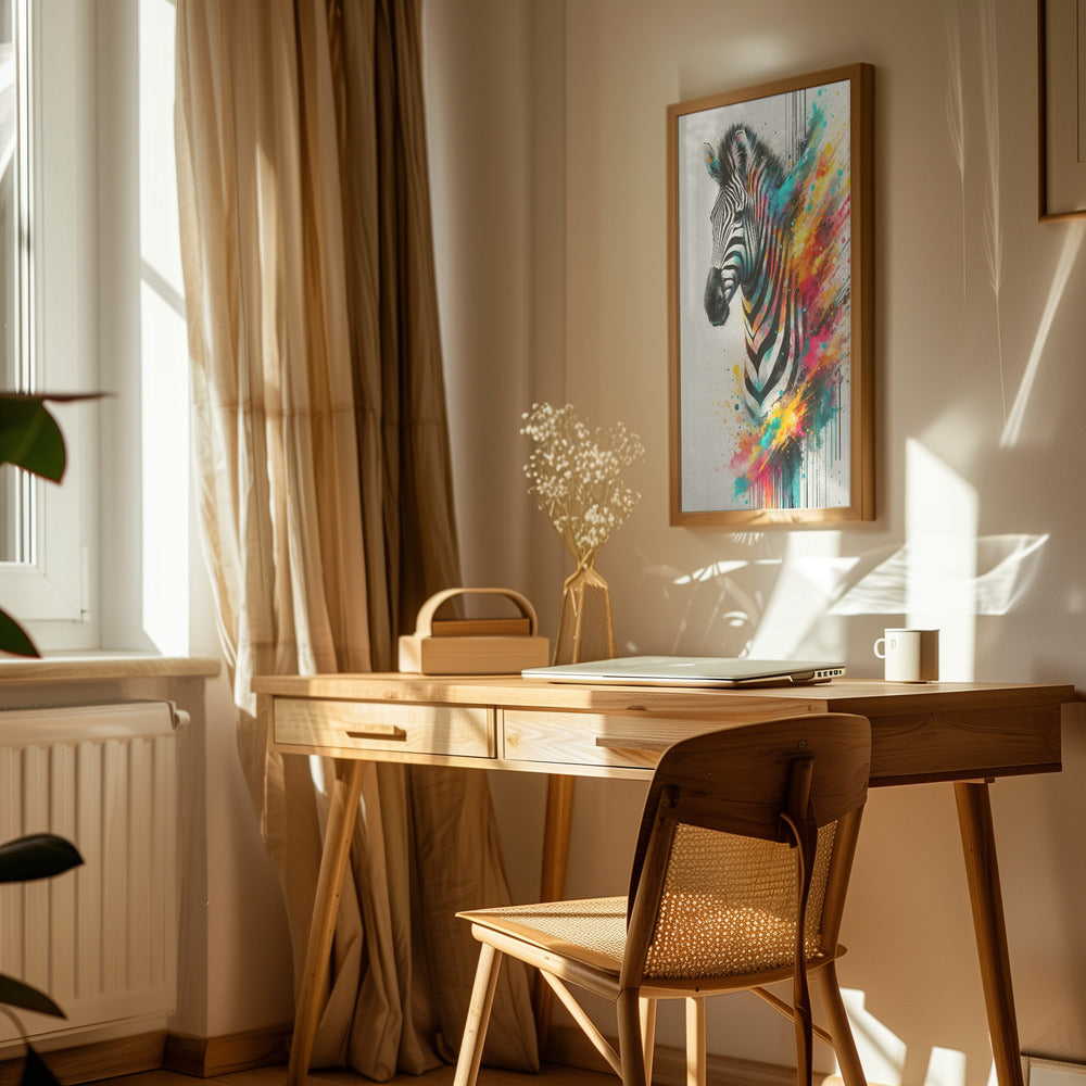 Colorful Zebra Poster och Canvastavla