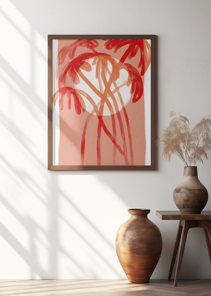 Palms At Sunset Poster och Canvastavla