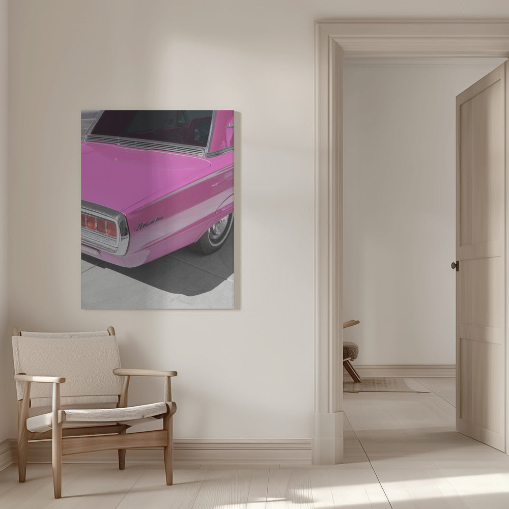 Vintage Pink 1965 Thunderbird Poster och Canvastavla