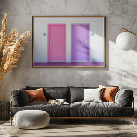 Pink and Purple Doors at the Saguaro Poster och Canvastavla