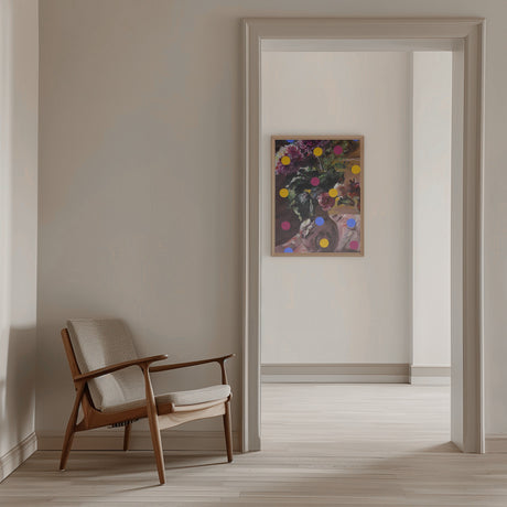 Classic Vase of Flowers And Dots Poster och Canvastavla