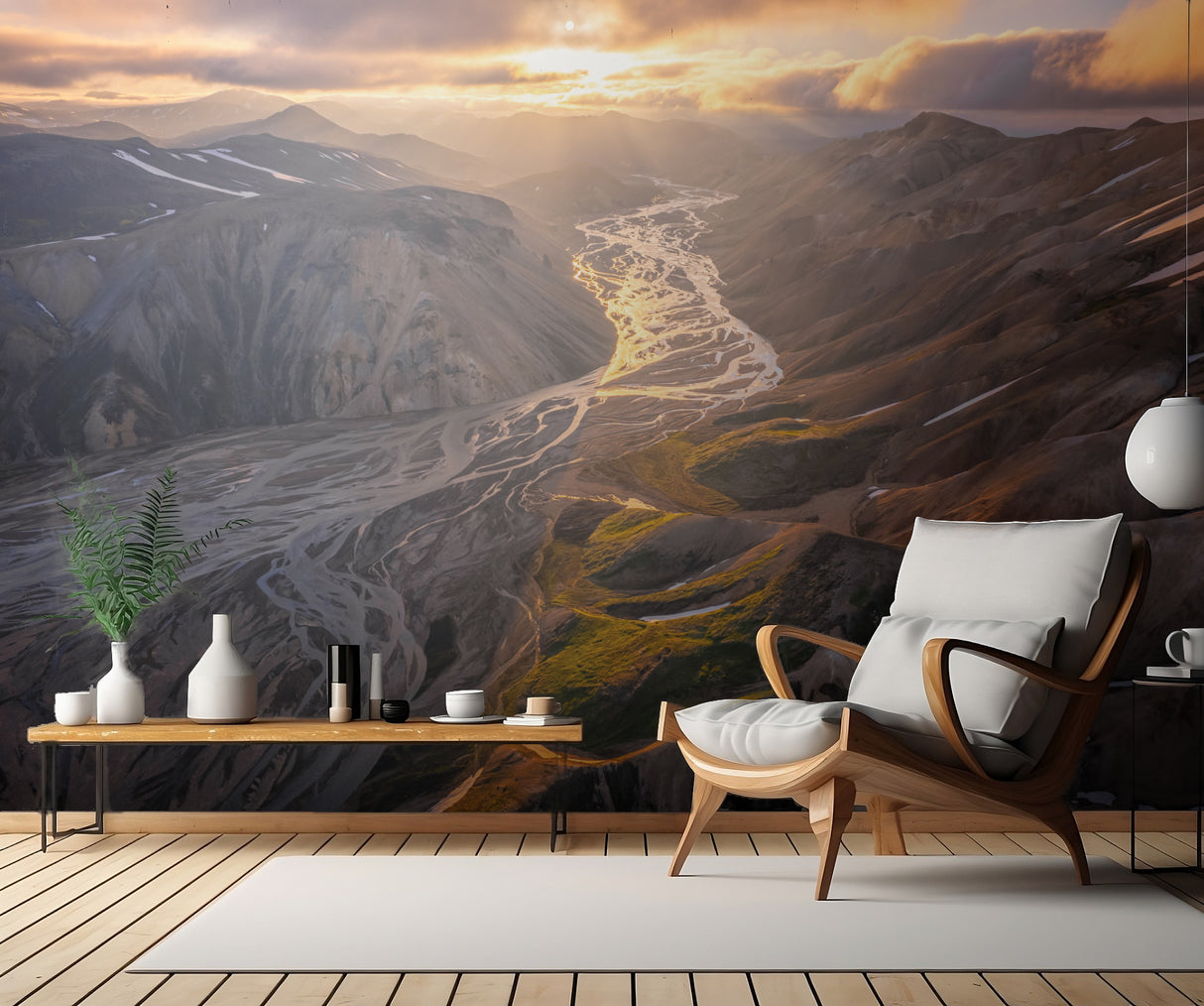 Golden hour (Iceland Highland Mountain View) Poster och Canvastavla