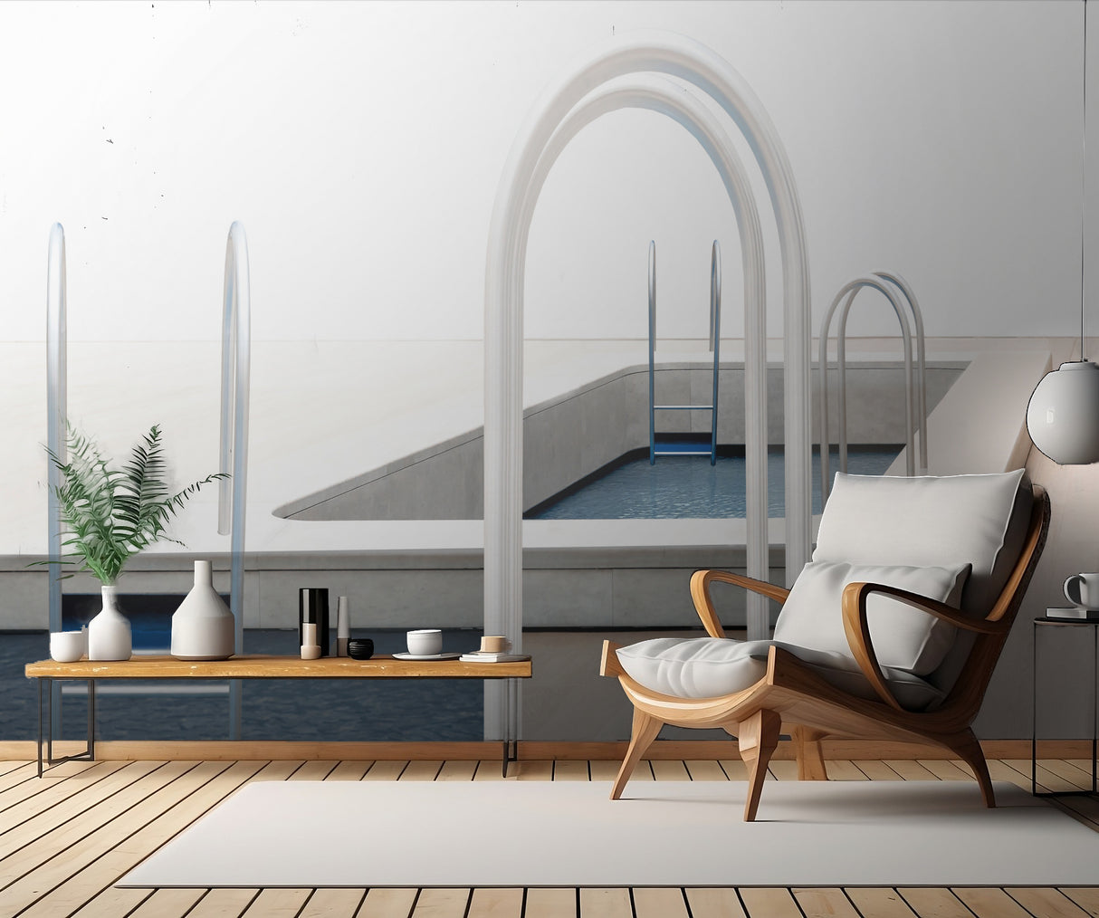 Pool Stairs Poster och Canvastavla
