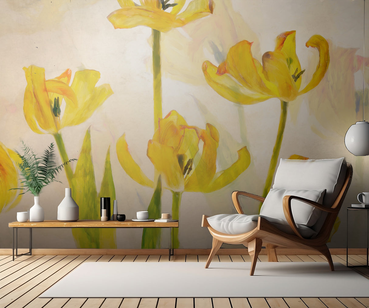 Flowering tulips Poster och Canvastavla