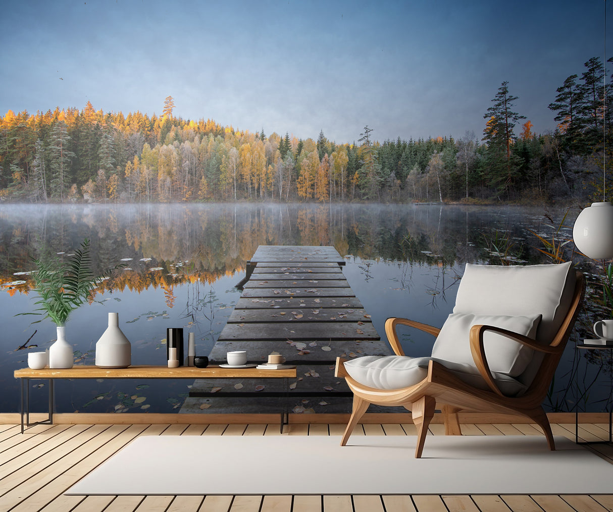 Autumn pier Poster och Canvastavla