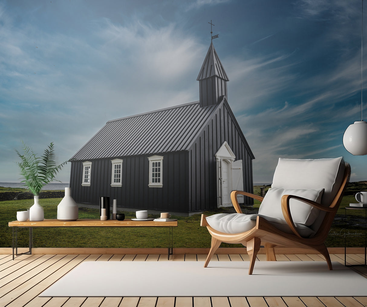 Black Church in Iceland Poster och Canvastavla