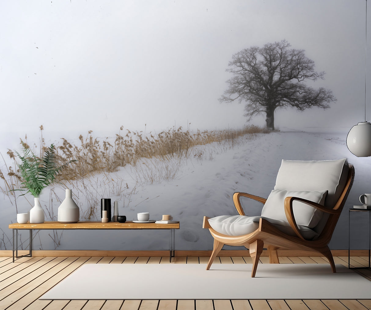 Oak in Fog Poster och Canvastavla