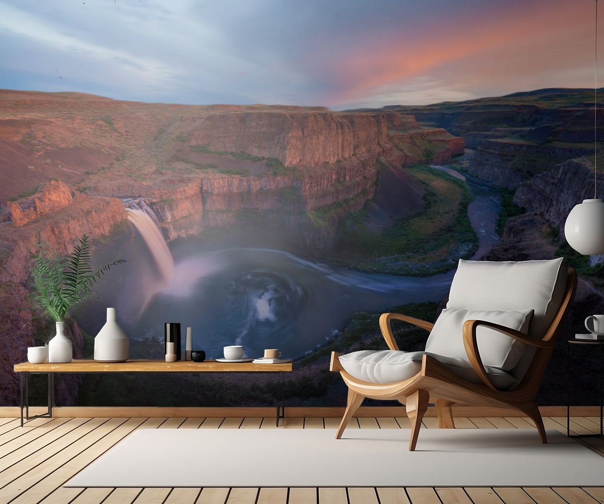 Falls at Sunset Poster och Canvastavla