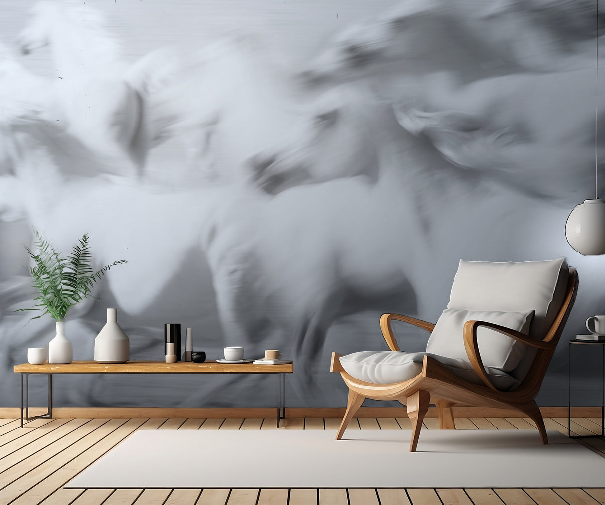 Herd of White Arabian Mares Poster och Canvastavla
