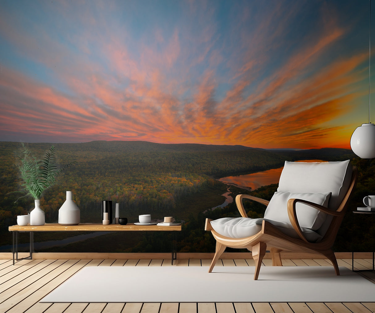 Sunset over Porcupine Mountains Poster och Canvastavla