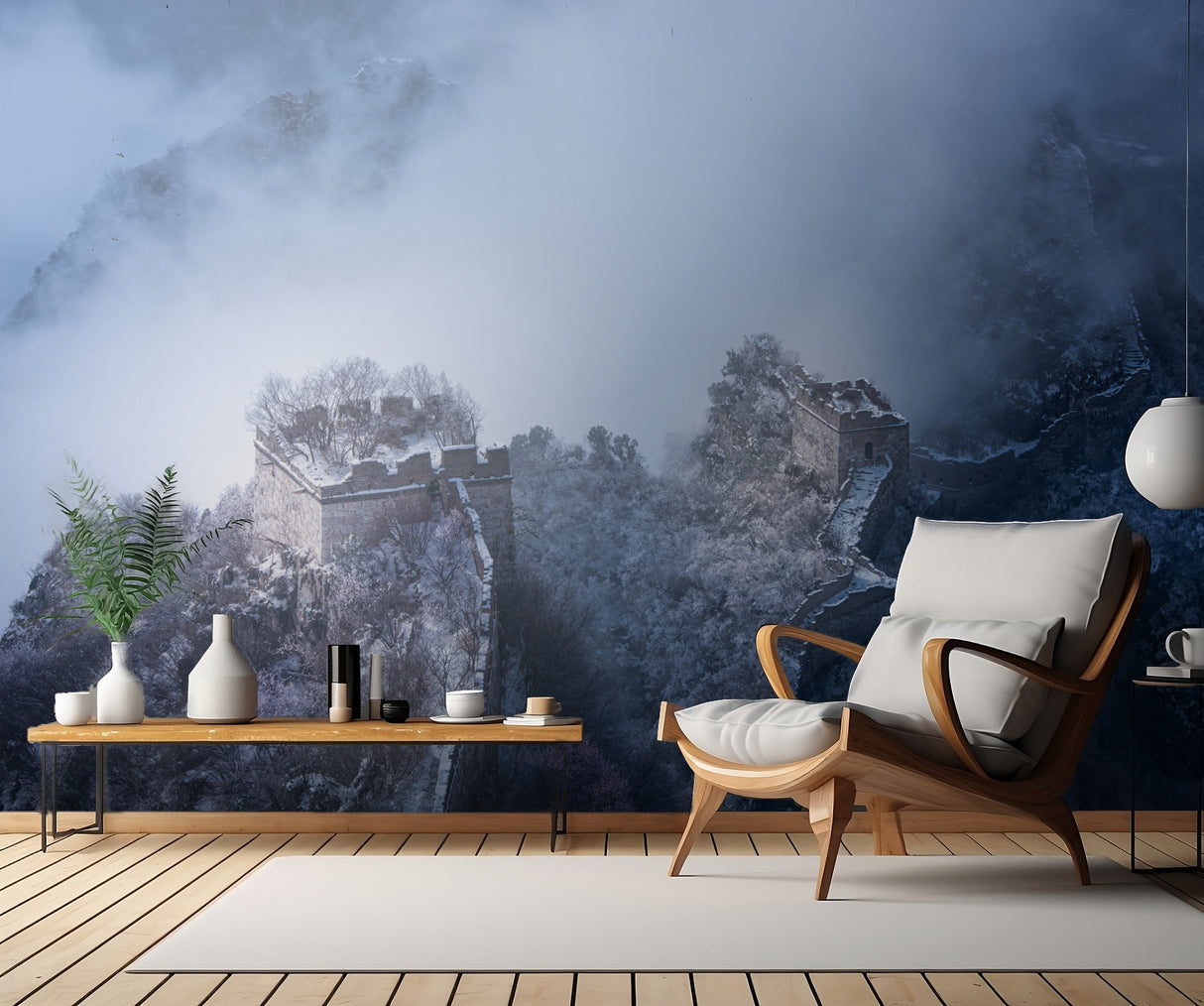 Peach blossom snow of the Great Wall Poster och Canvastavla