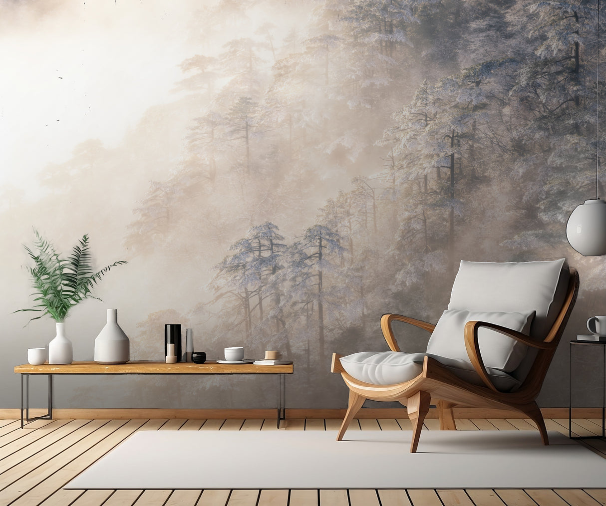 Pinus taiwanensis in the clouds. Poster och Canvastavla