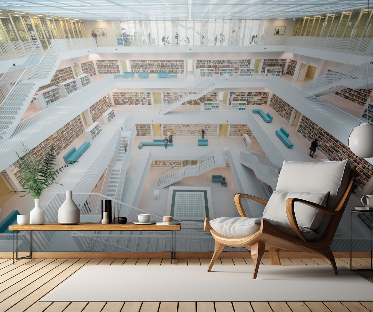 library Stuttgart Poster och Canvastavla