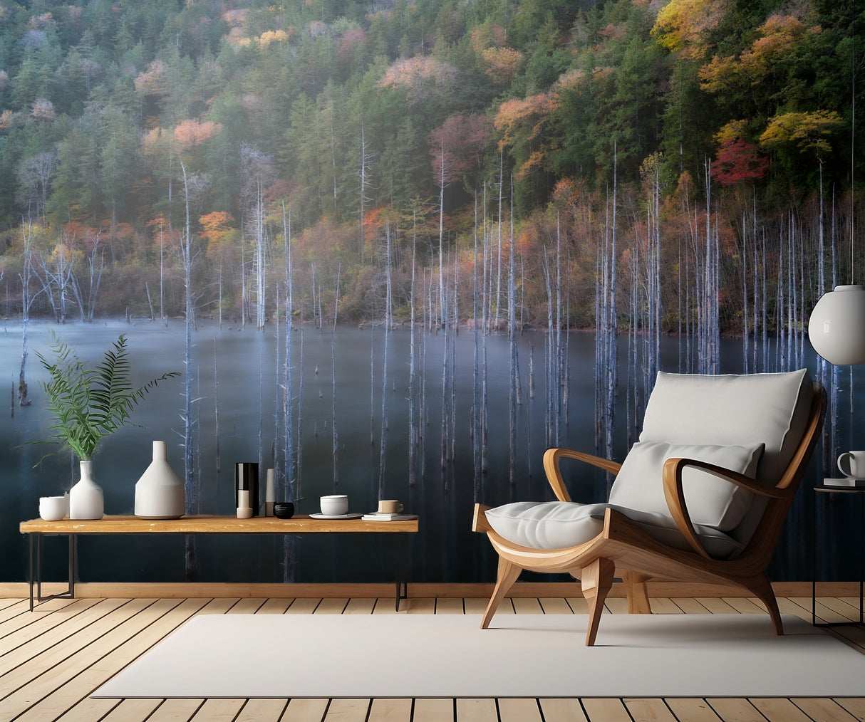 Natural Lake Autumn Poster och Canvastavla