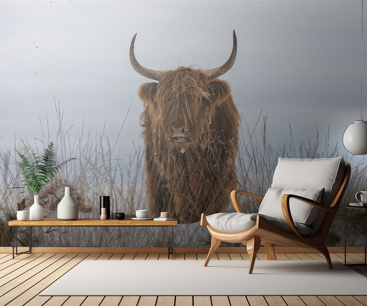 Highlander in Snow Poster och Canvastavla
