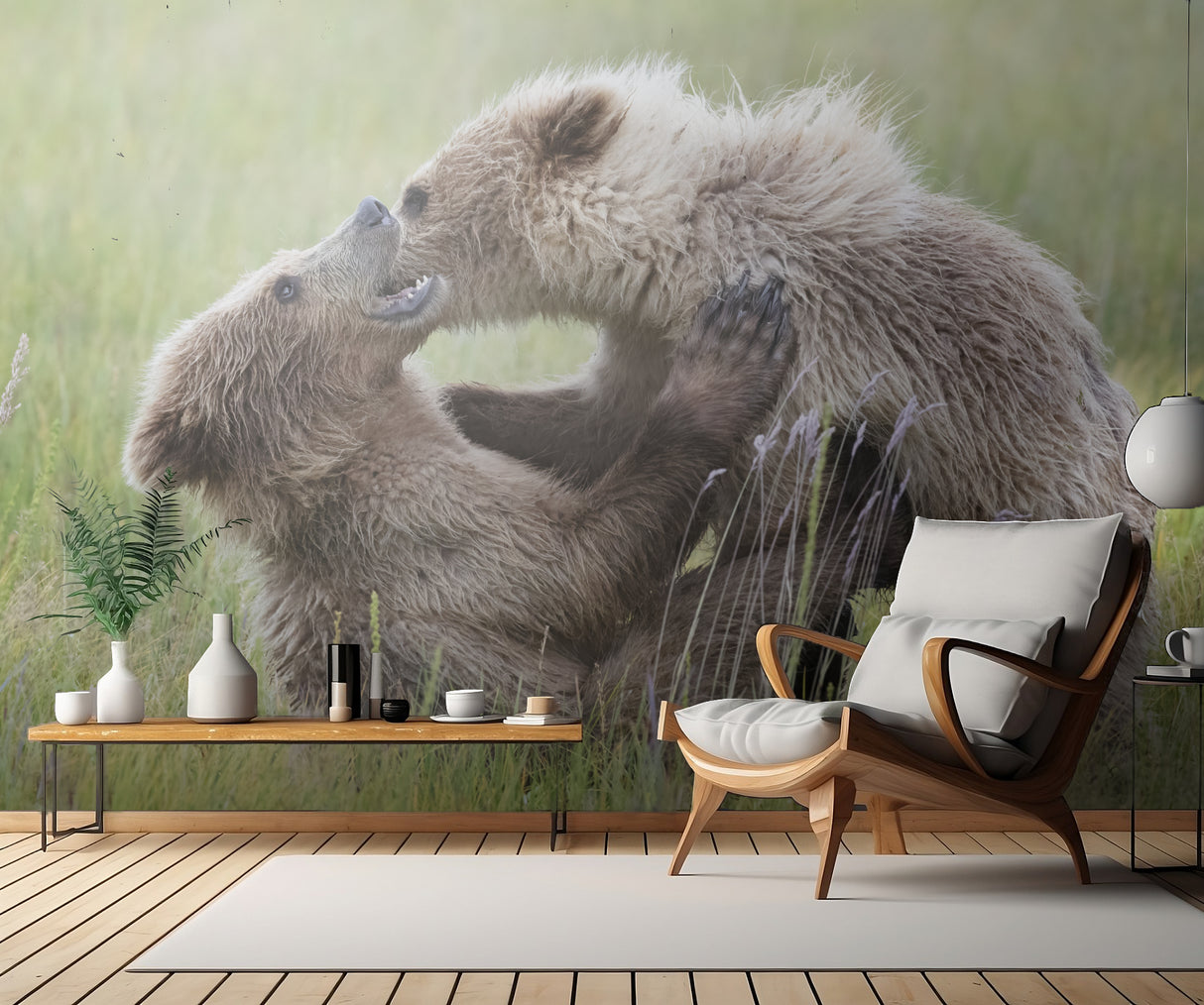 Bear Cubs Playing Poster och Canvastavla