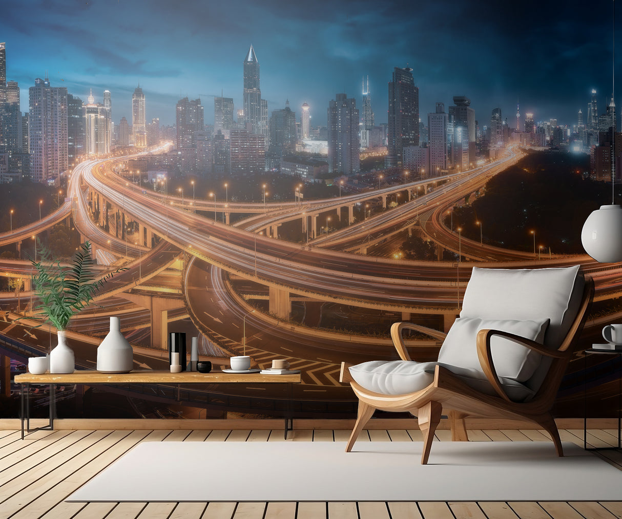 Xing Shanghai by Night Poster och Canvastavla