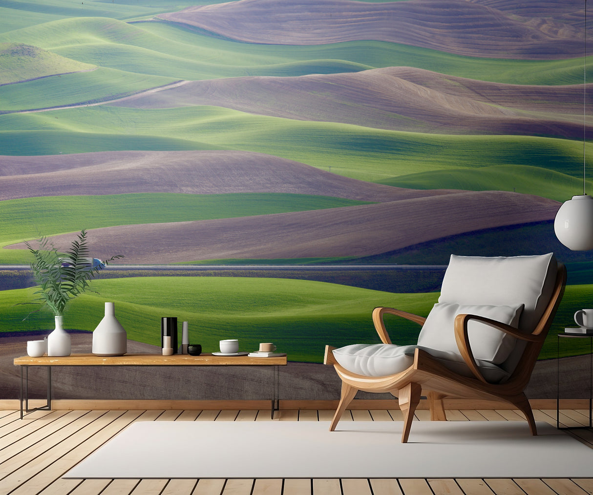 Driving in the wheat field at Palouse Poster och Canvastavla