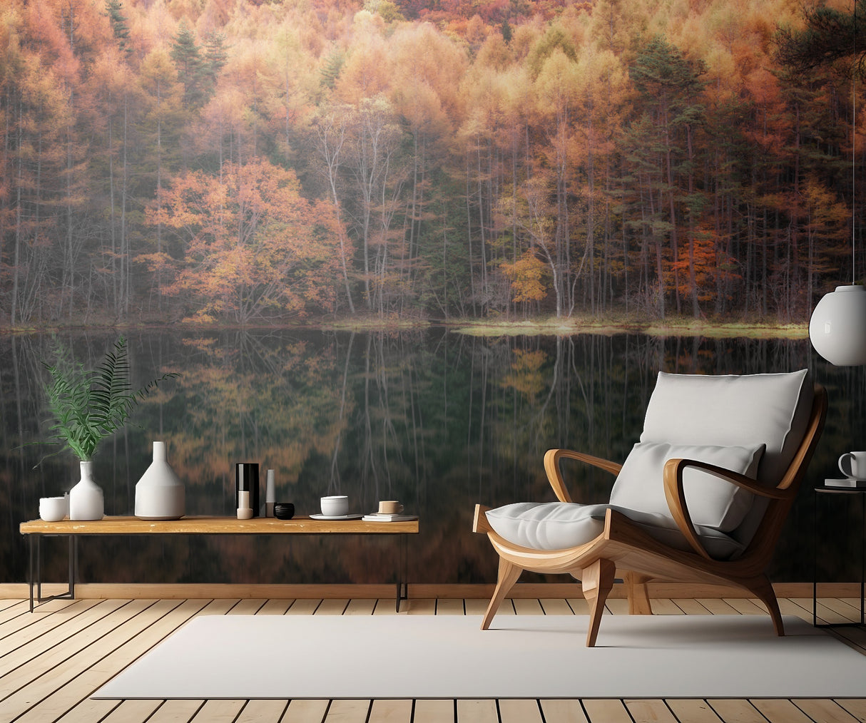 Beautiful reflection in Autumn Poster och Canvastavla