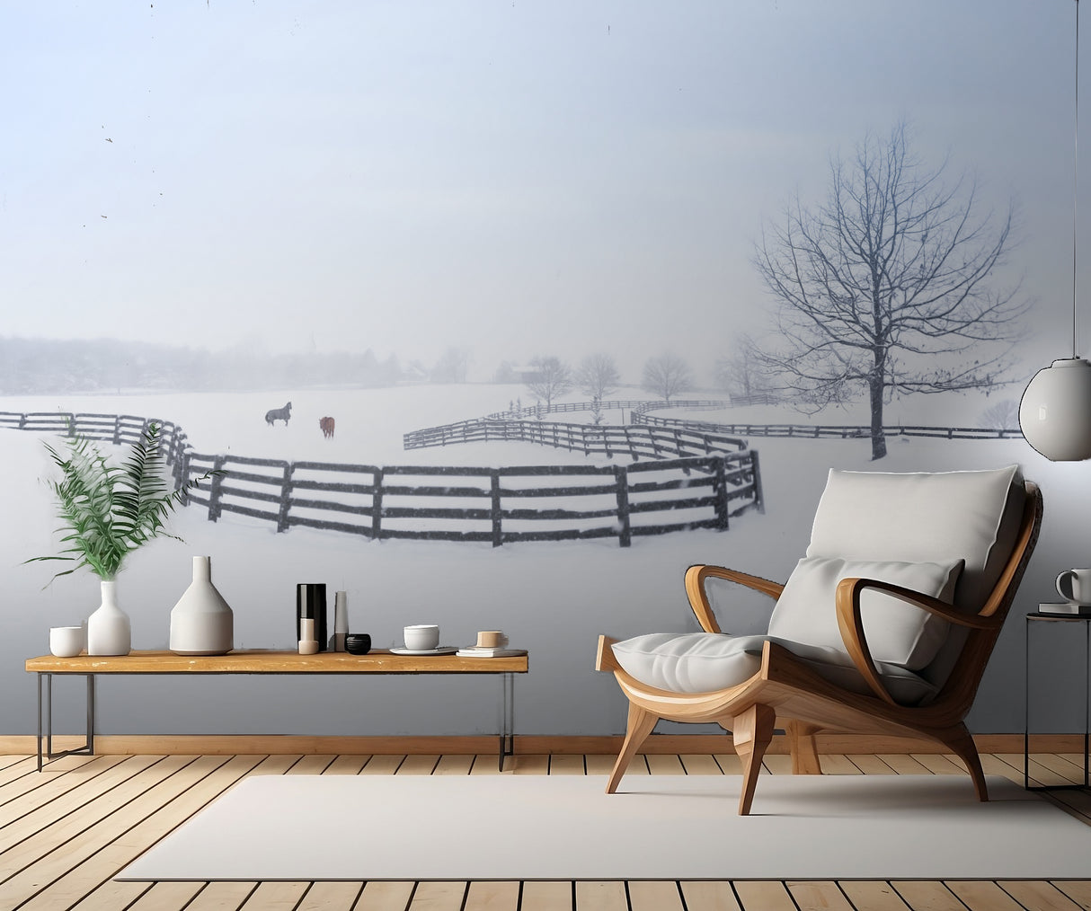 Winter farm Poster och Canvastavla