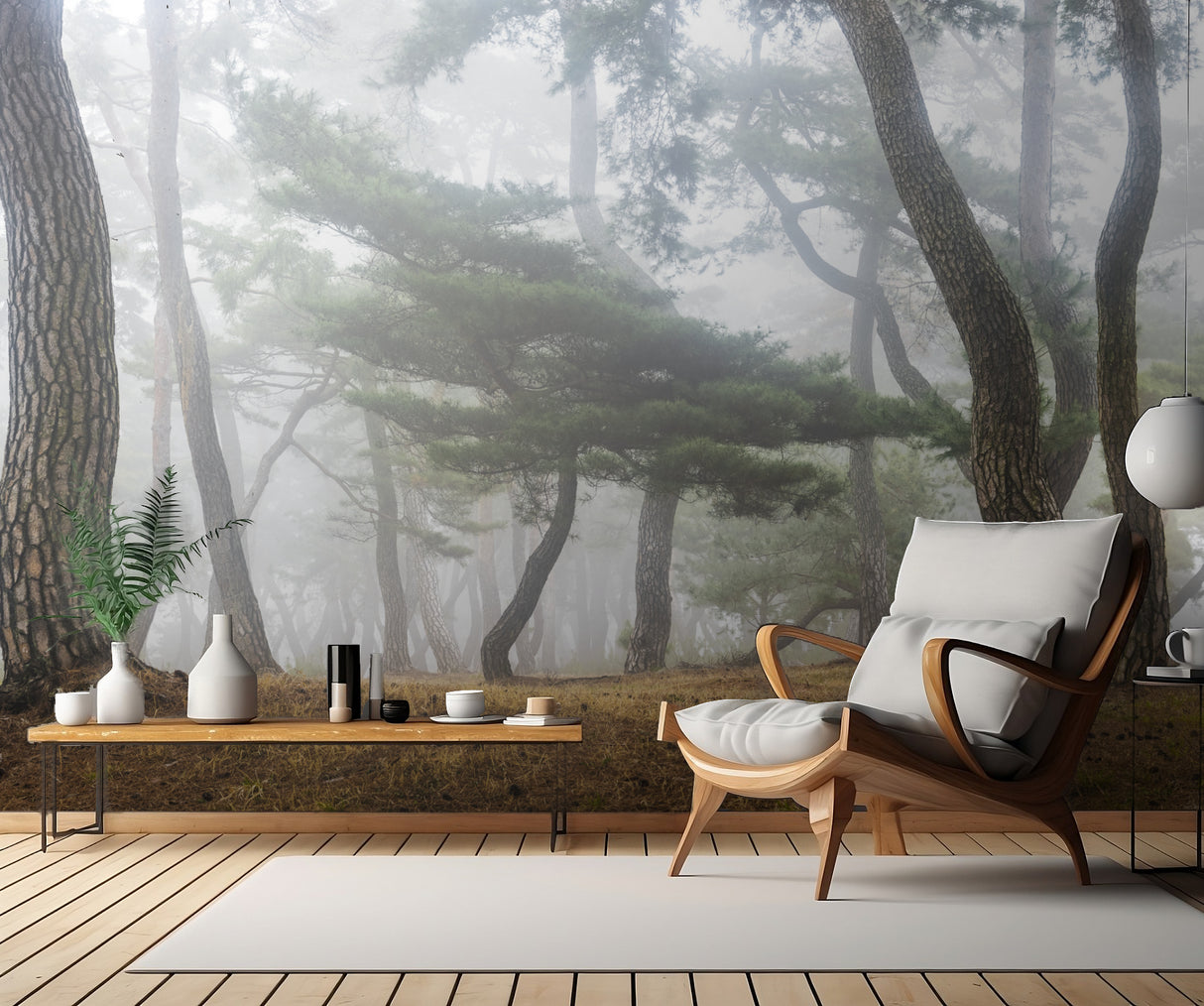 In The Misty Pine Forest Poster och Canvastavla