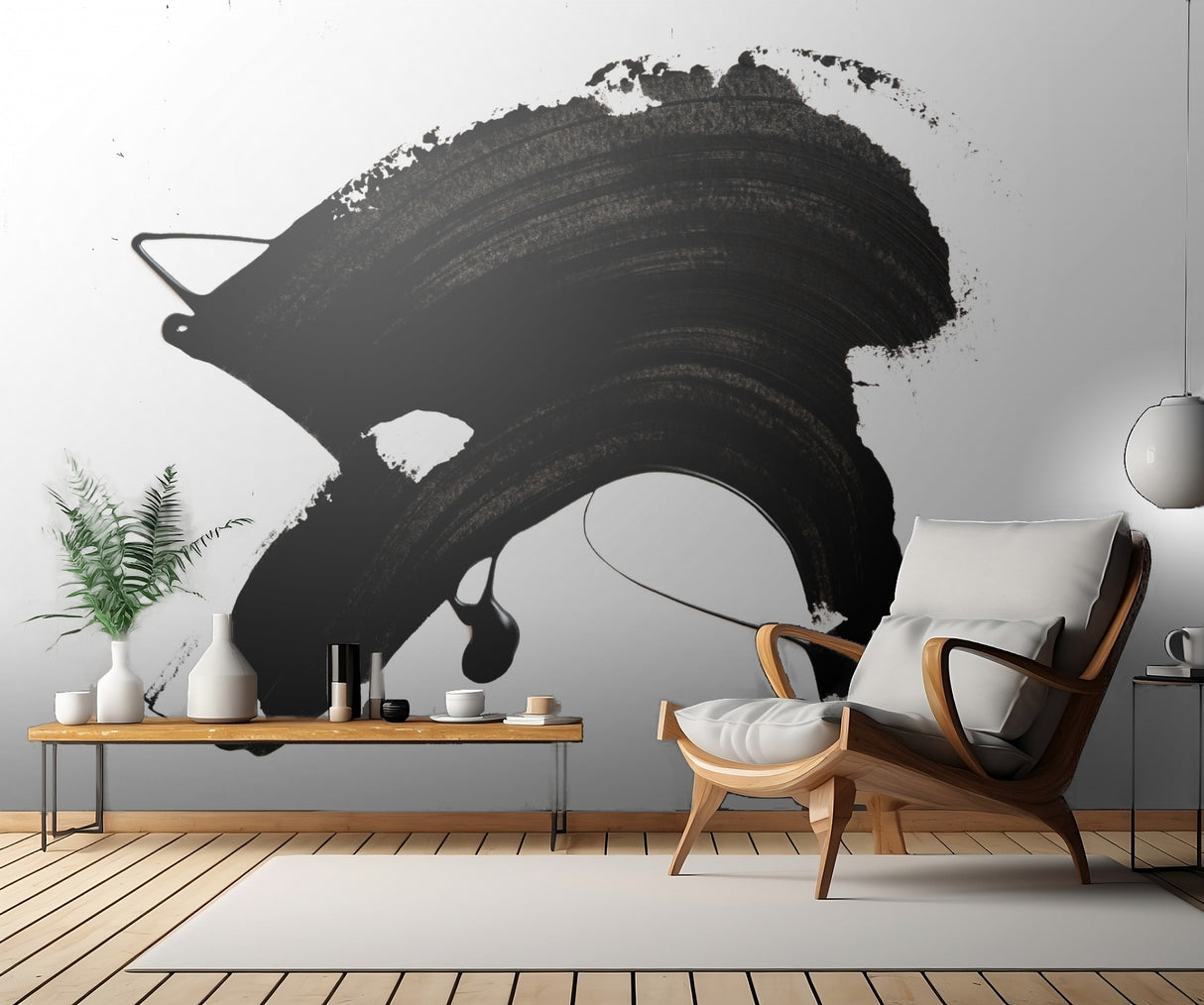 Black Abstract Stroke Poster och Canvastavla
