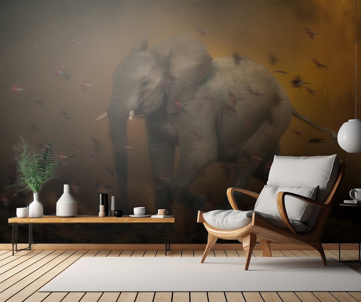 Through a flock of birds... Poster och Canvastavla