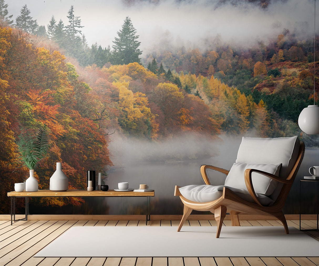 Faskally Autumn Poster och Canvastavla