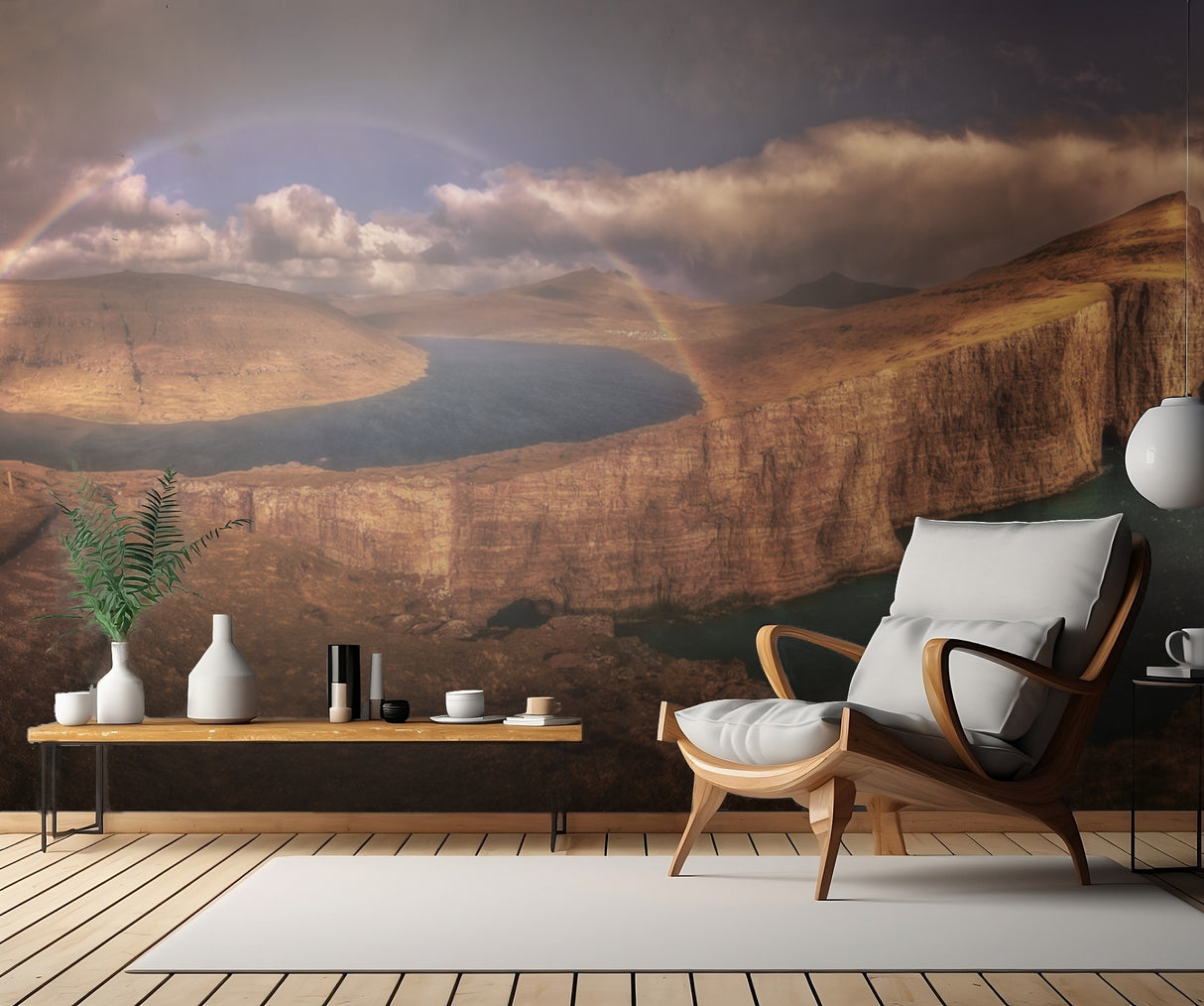 Lake beneath the rainbow Poster och Canvastavla
