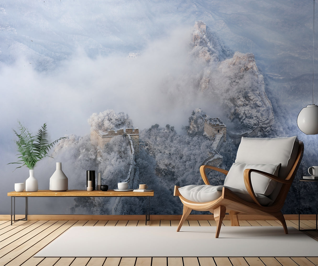 The Great Wall of Jiankou in the Snow Poster och Canvastavla