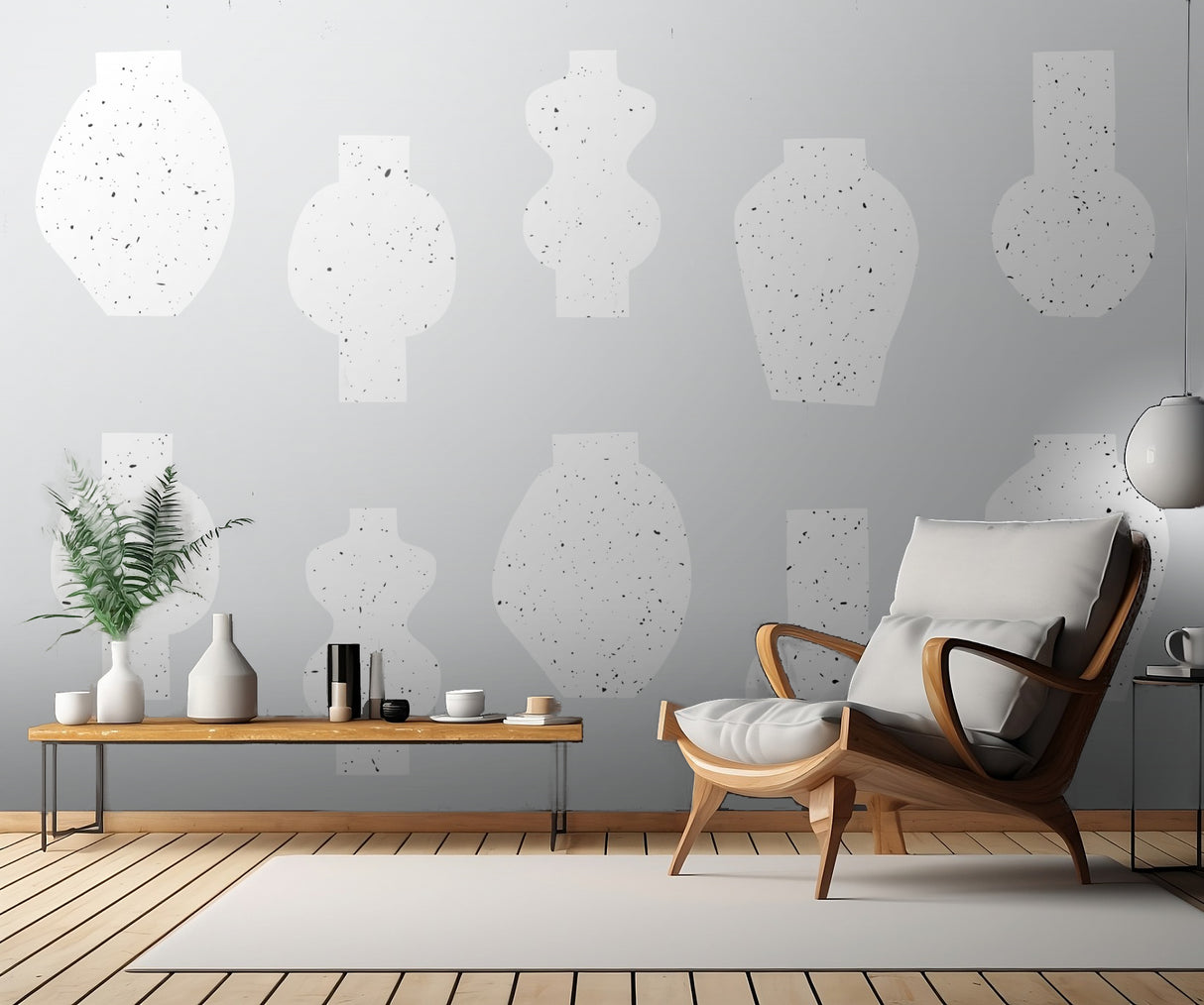 Abstract Vases White Poster och Canvastavla