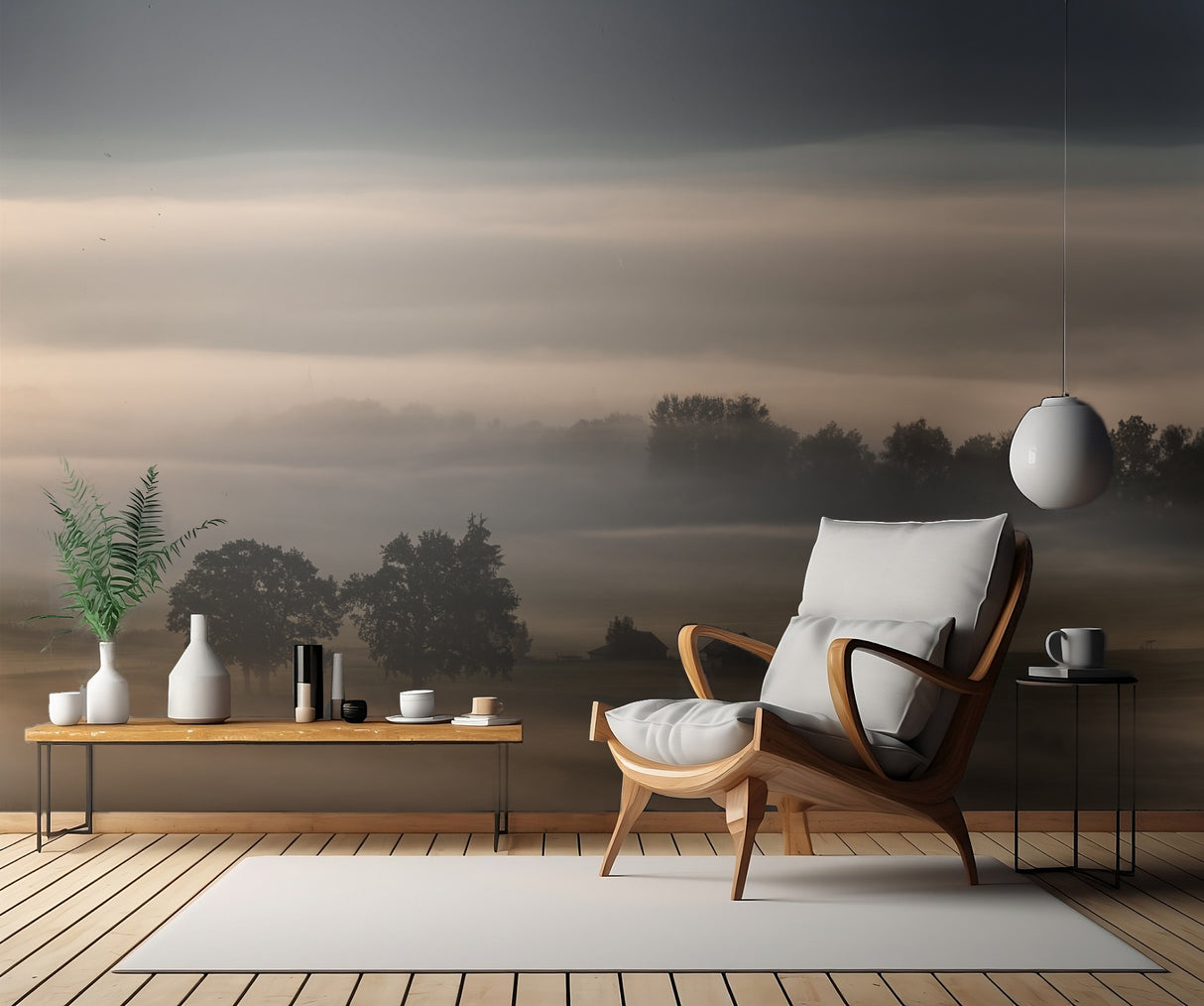 Dense fog over the moos... Poster och Canvastavla