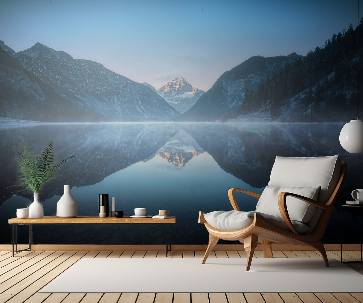 Cold morning at Plansee Poster och Canvastavla