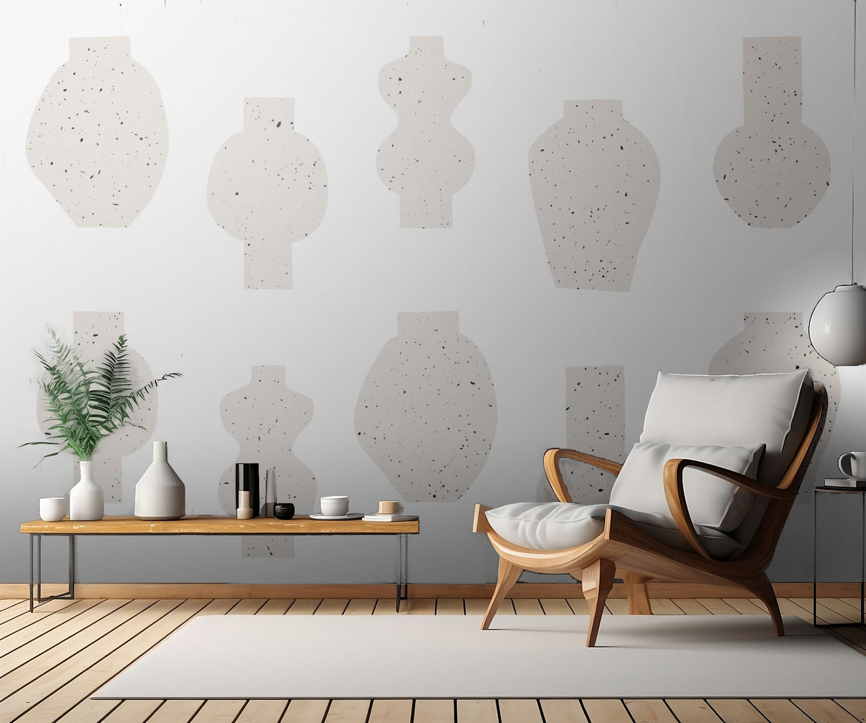 Abstract Vases Beige Poster och Canvastavla