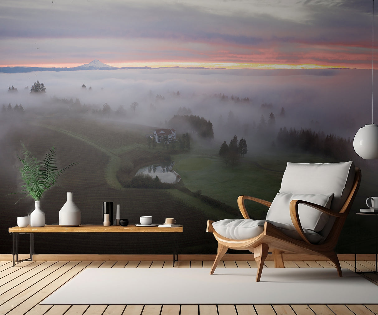 Foggy morning at staf. hill Poster och Canvastavla