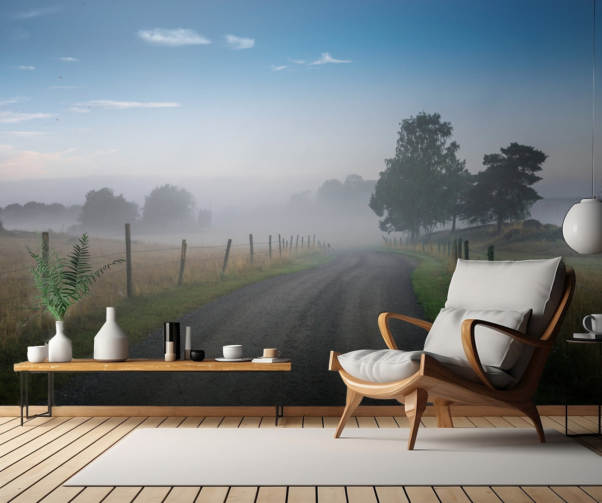 Blue foggy morning Poster och Canvastavla