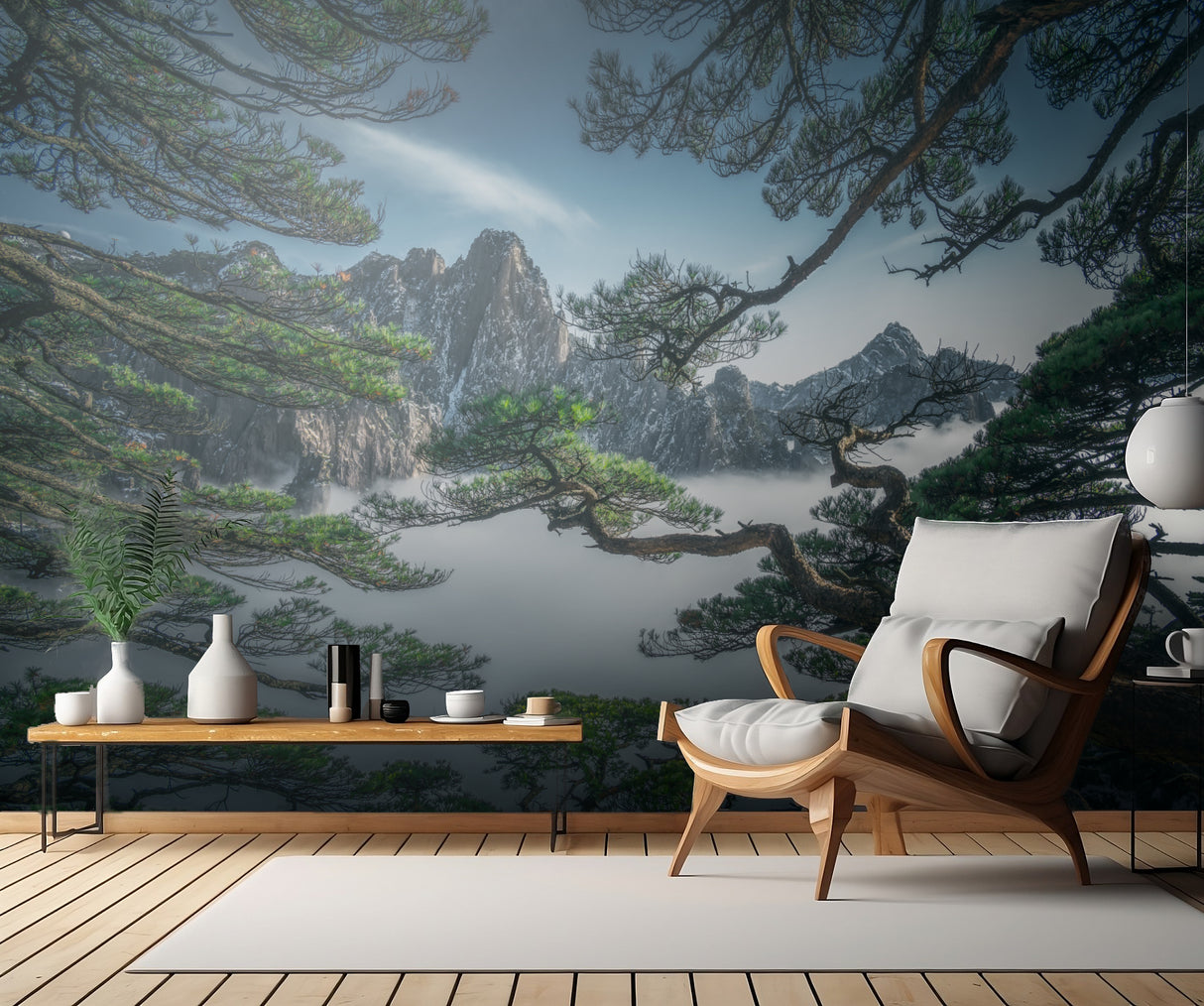 Strange pine tree in Yellow mountain Poster och Canvastavla