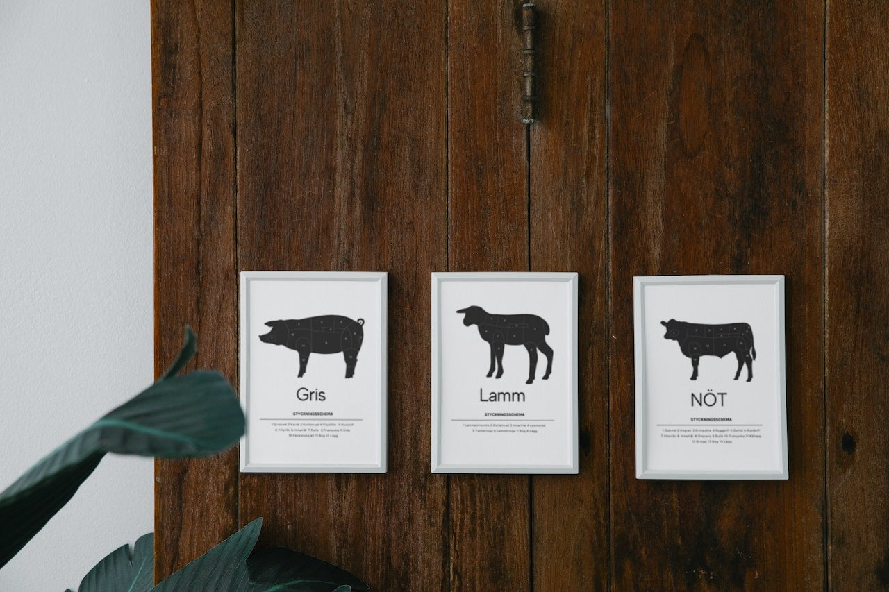 Styckningsschema lamm poster The butcher