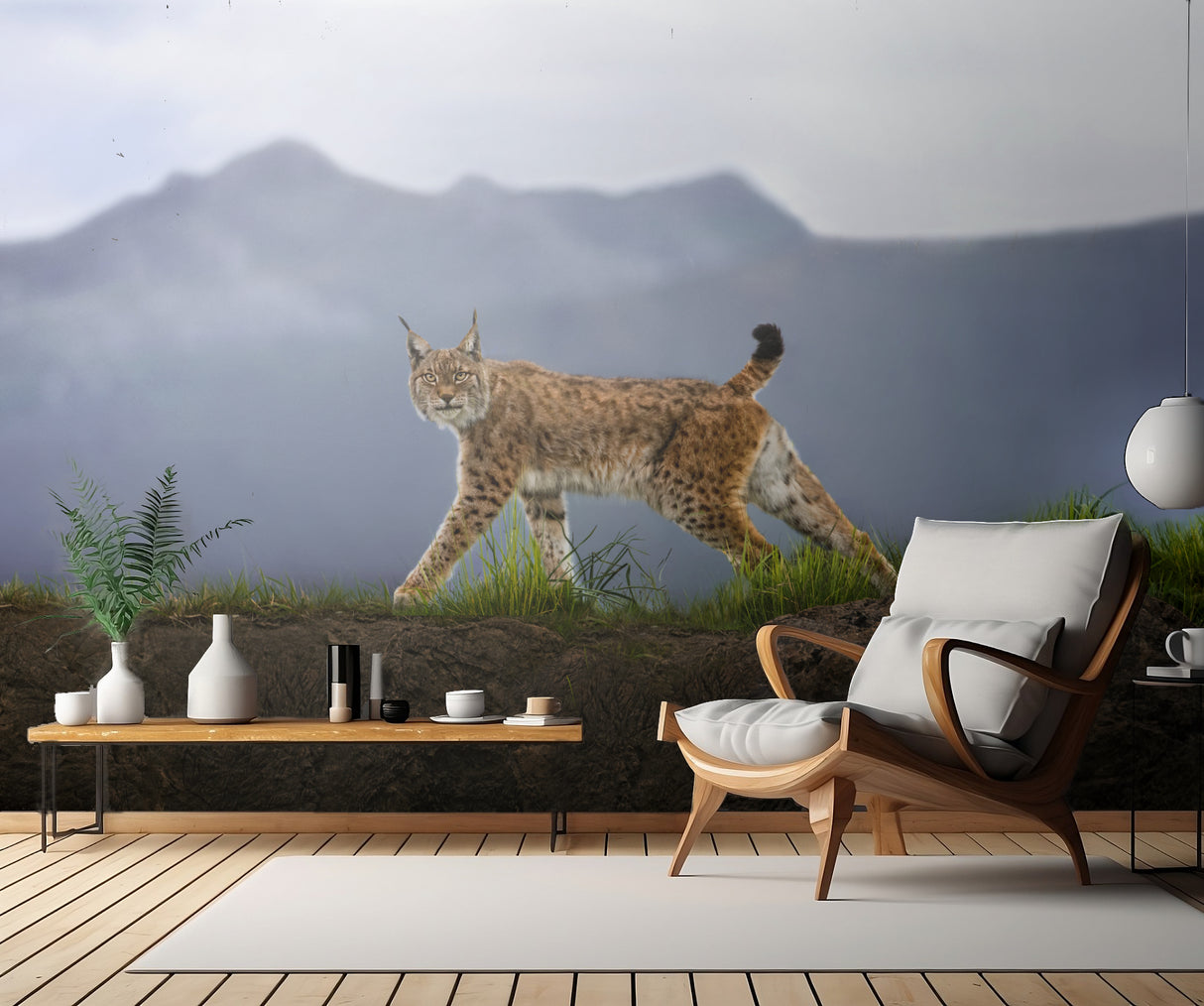 Walking Lynx Poster och Canvastavla