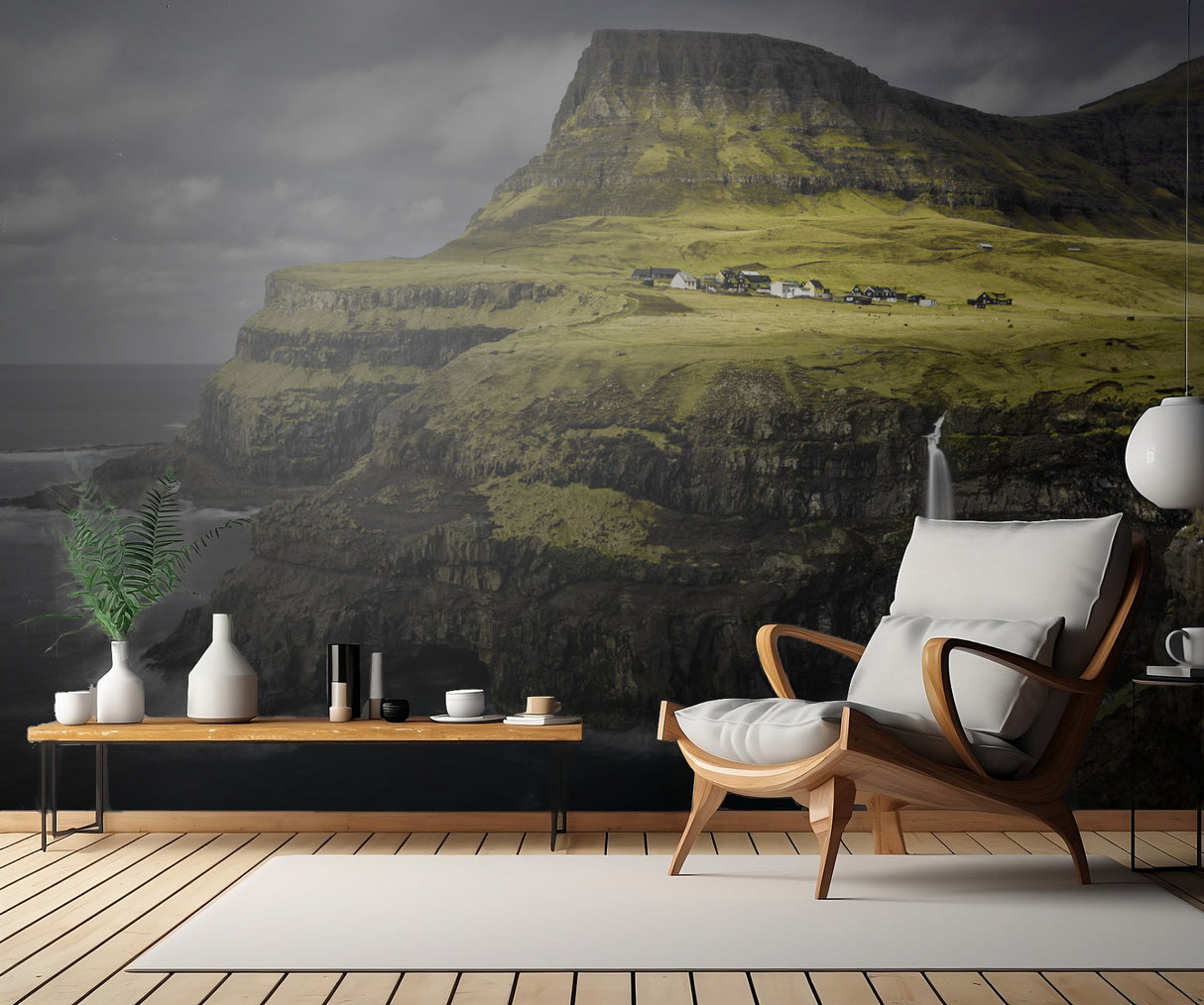 Mulafossur Waterfall Poster och Canvastavla