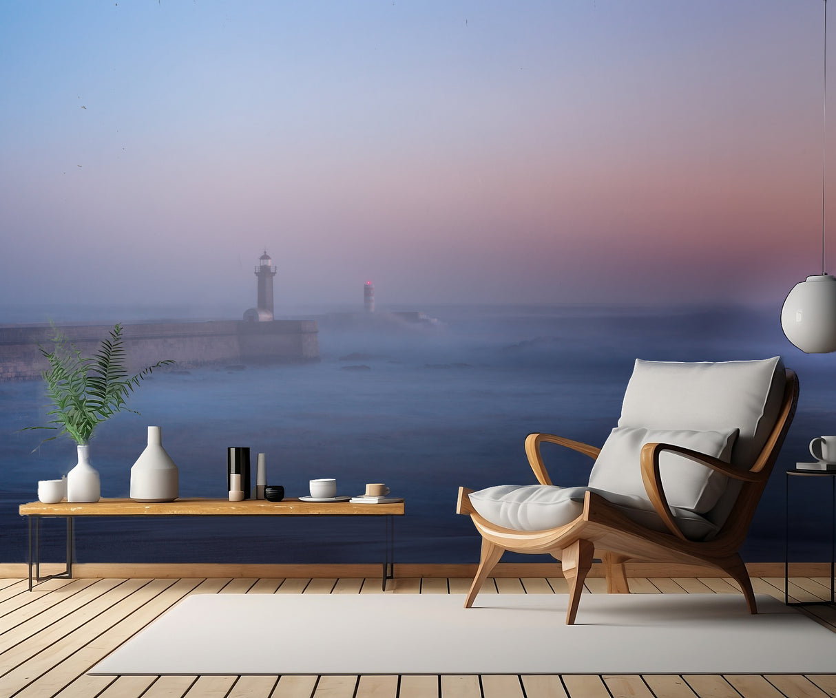 Lighthouse in Porto, Portugal. Poster och Canvastavla