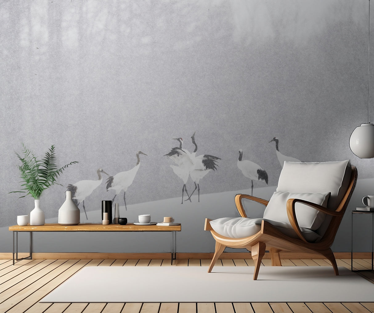 Japanese Cranes Poster och Canvastavla
