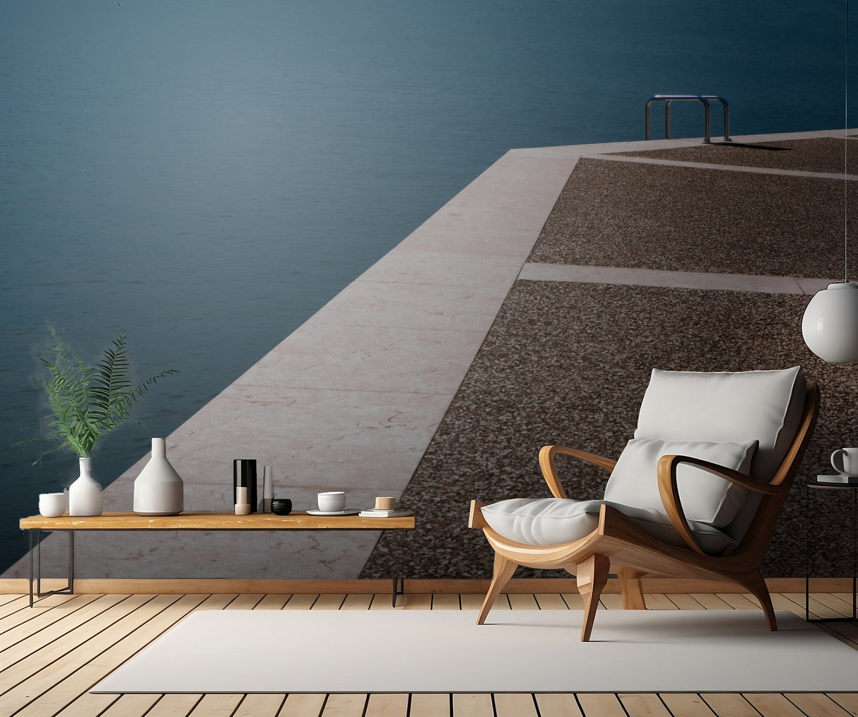 only one bathing ladder Poster och Canvastavla