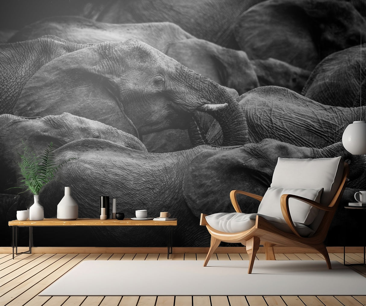 Elephant herd Poster och Canvastavla