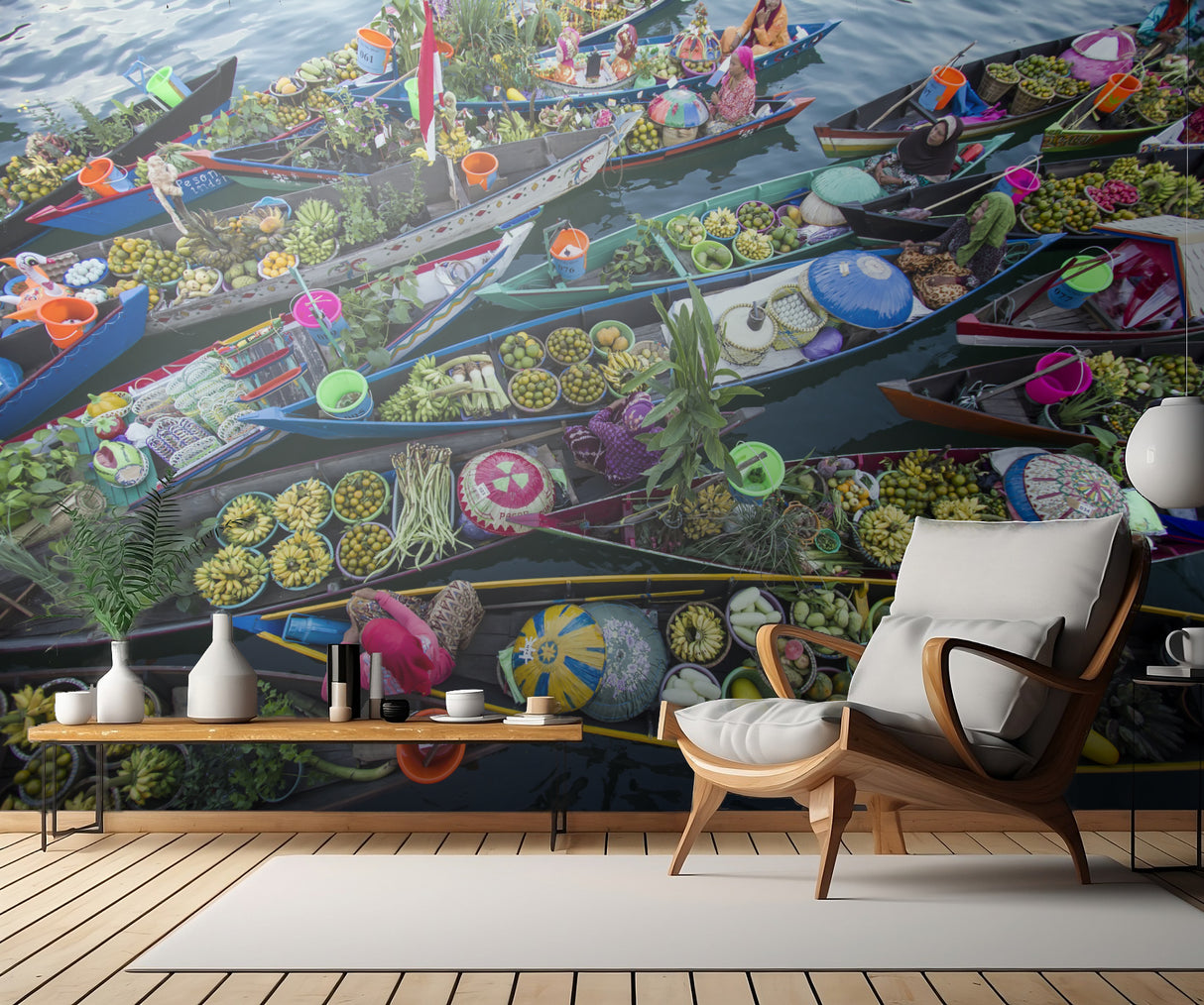 Banjarmasin Floating Market Poster och Canvastavla