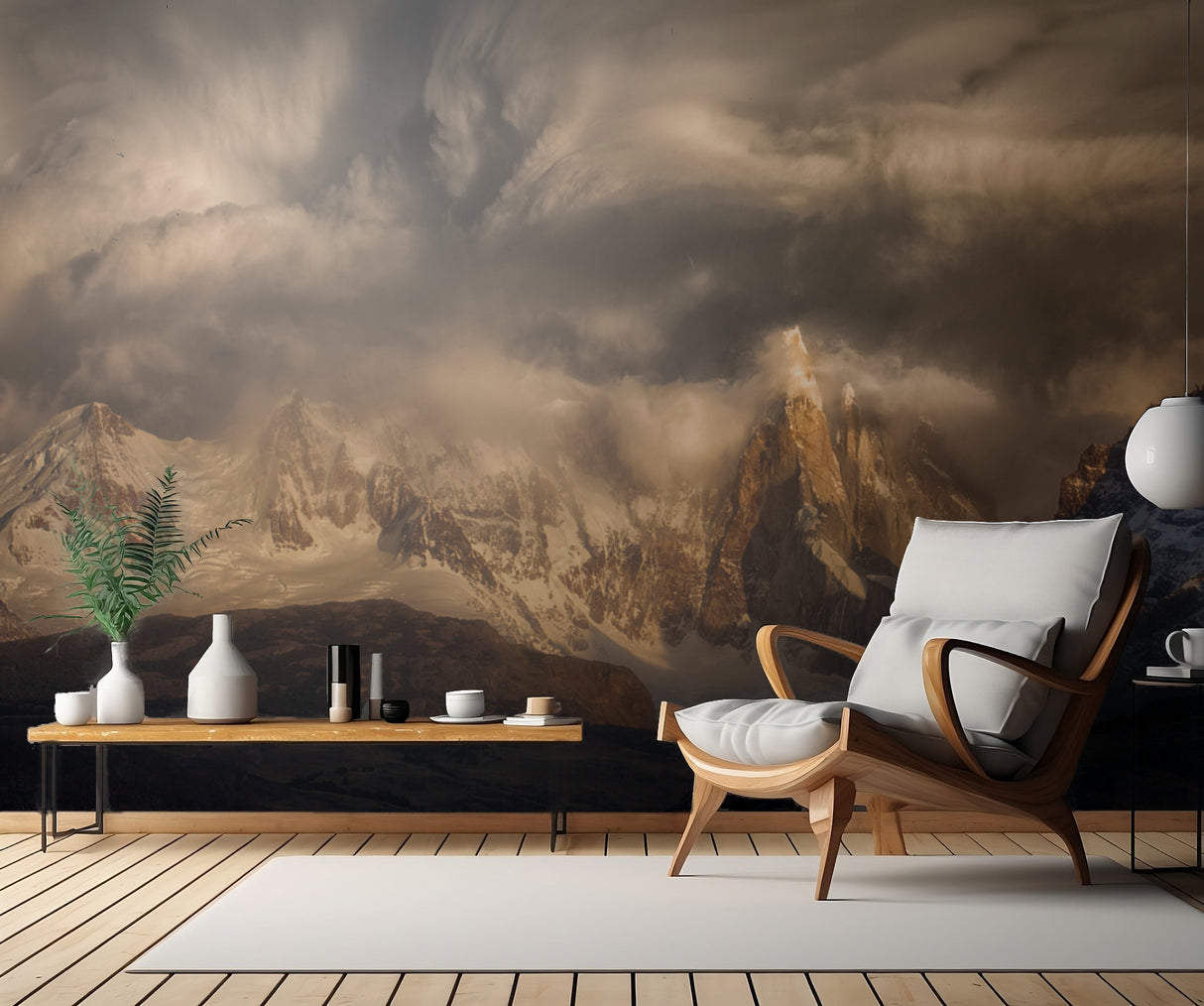 Before the storm covers the mountains spikes Poster och Canvastavla