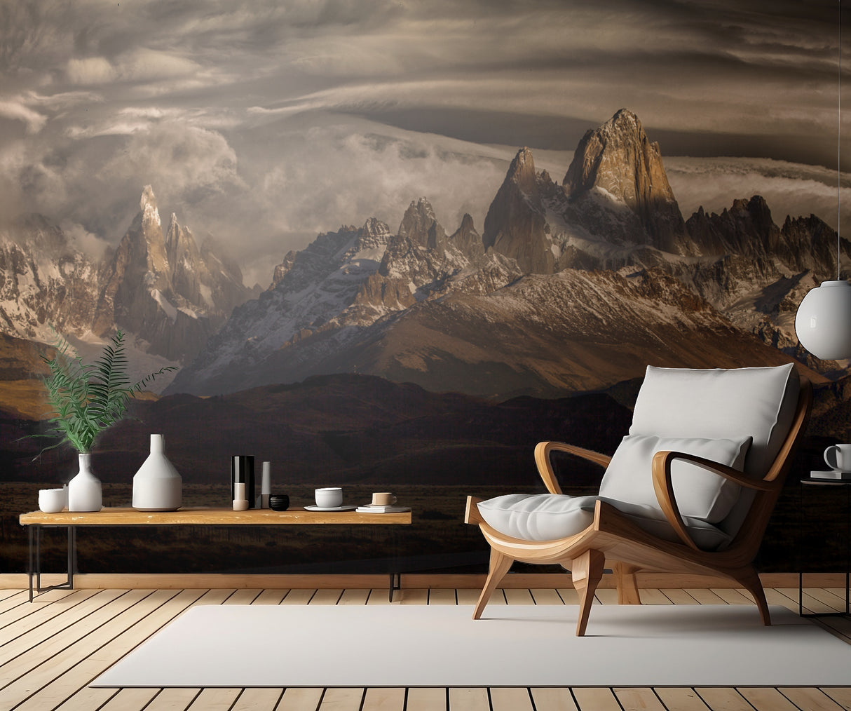 Striped sky over the Patagonia spikes Poster och Canvastavla